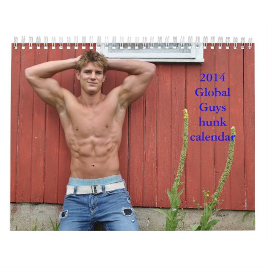 2014 Global Jongens hunk-kalender Kalender (Hoes)