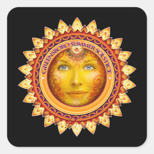 2014 Greensboro Zomerzonnewende Festival Souvenir Vierkante Sticker