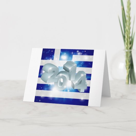 2014 Griekse vlag Feestdagen Kaart (Voorkant)