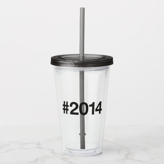 2014 Hashtag 11 Verjaardag Jubileum Acryl Drinkbeker (Voorkant)