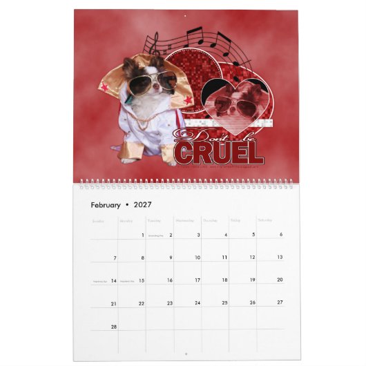 2014 Honden via de agenda voor Feestdagen Kalender (Feb 2027)