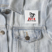 2014 Jaar van de paarden Vierkante Button 5,1 Cm (In situ)