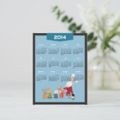 2014 kalender - Gelukkig Nieuwjaar Konijn Familie Feestdagenkaart (Staand voorkant)