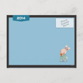 2014 kalender - Gelukkig Nieuwjaar Konijn Familie Feestdagenkaart (Achterkant)