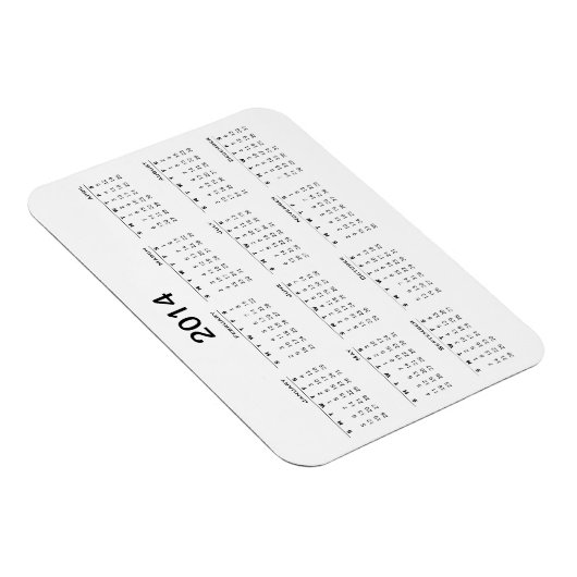 2014 Kalender Koelkast Magneet (Rechterzijde)