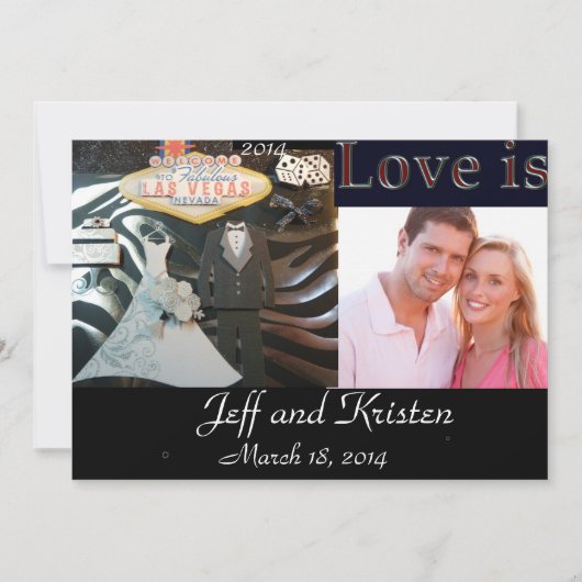 2014 Las Vegas Wedding Invitation Kaart (Voorkant)