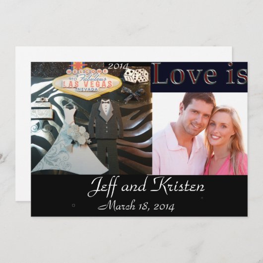 2014 Las Vegas Wedding Invitation Kaart (Voorkant / Achterkant)