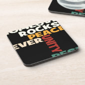 2014 Love Rocks Peace Art Print Bier Onderzetter (Linkerzijde)