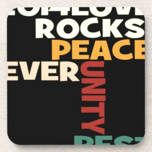 2014 Love Rocks Peace Art Print Bier Onderzetter