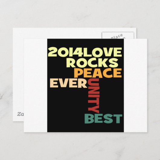 2014 Love Rocks Peace Art Print Briefkaart (Voorkant / Achterkant)