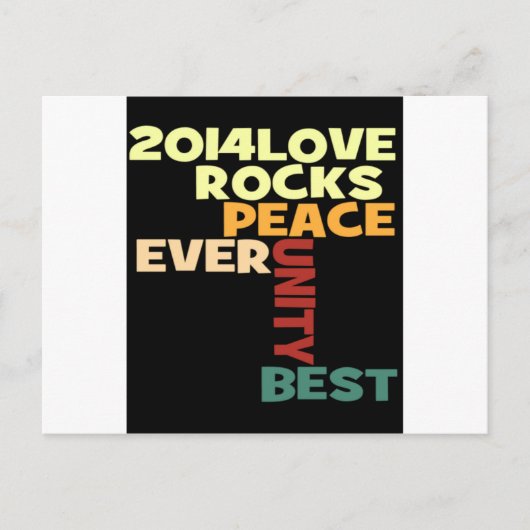 2014 Love Rocks Peace Art Print Briefkaart (Voorkant)