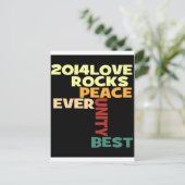 2014 Love Rocks Peace Art Print Briefkaart (Staand voorkant)