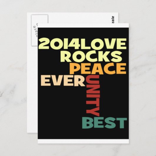 2014 Love Rocks Peace Art Print Briefkaart (Voorkant / Achterkant)