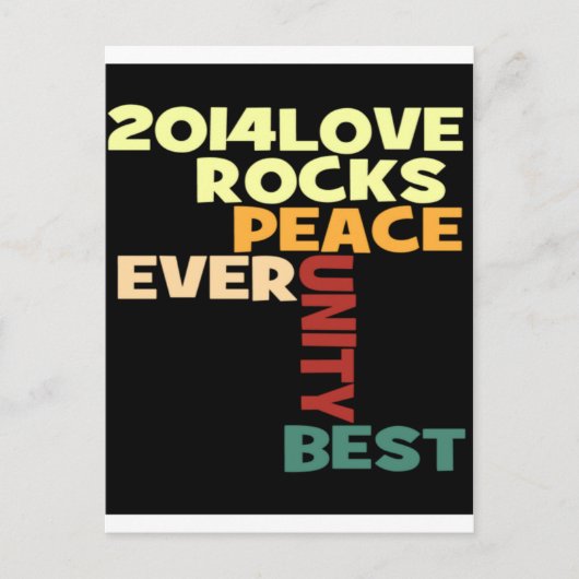 2014 Love Rocks Peace Art Print Briefkaart (Voorkant)