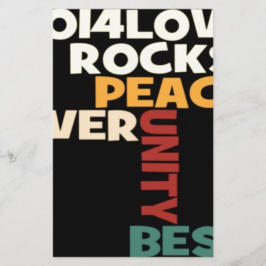 2014 Love Rocks Peace Art Print Briefpapier (Voorkant)