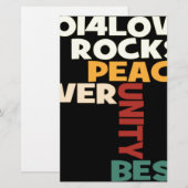 2014 Love Rocks Peace Art Print Briefpapier (Voorkant / Achterkant)