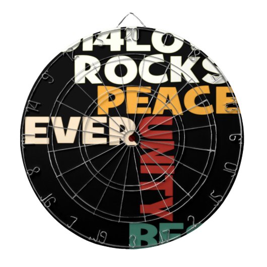 2014 Love Rocks Peace Art Print Dartbord (Voorkant)