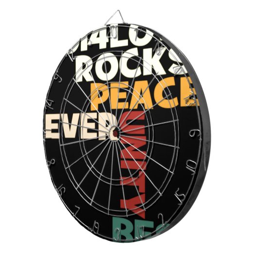 2014 Love Rocks Peace Art Print Dartbord (Voorkant Rechts)