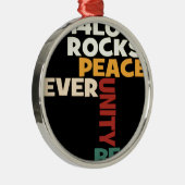 2014 Love Rocks Peace Art Print Metalen Ornament (Rechts)