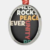 2014 Love Rocks Peace Art Print Metalen Ornament (Links)