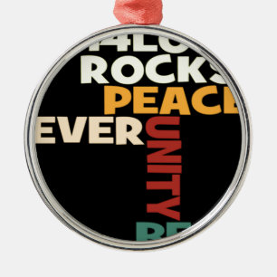 2014 Love Rocks Peace Art Print Metalen Ornament