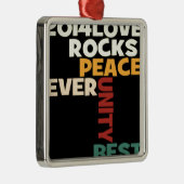 2014 Love Rocks Peace Art Print Metalen Ornament (Rechts)