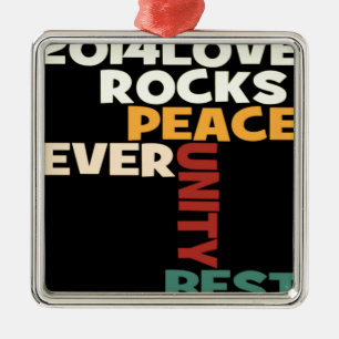 2014 Love Rocks Peace Art Print Metalen Ornament