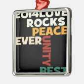 2014 Love Rocks Peace Art Print Metalen Ornament (Links)