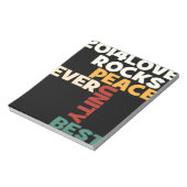 2014 Love Rocks Peace Art Print Notitieblok (Linkerzijde)