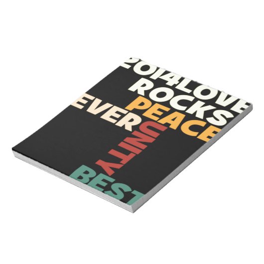 2014 Love Rocks Peace Art Print Notitieblok (Linkerzijde)