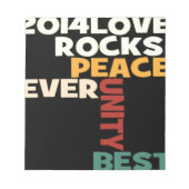 2014 Love Rocks Peace Art Print Notitieblok (Voorkant)