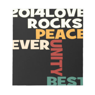 2014 Love Rocks Peace Art Print Notitieblok