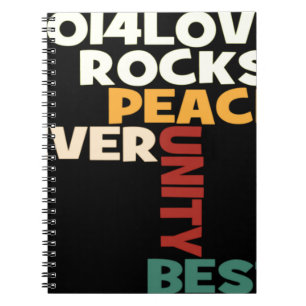 2014 Love Rocks Peace Art Print Notitieboek