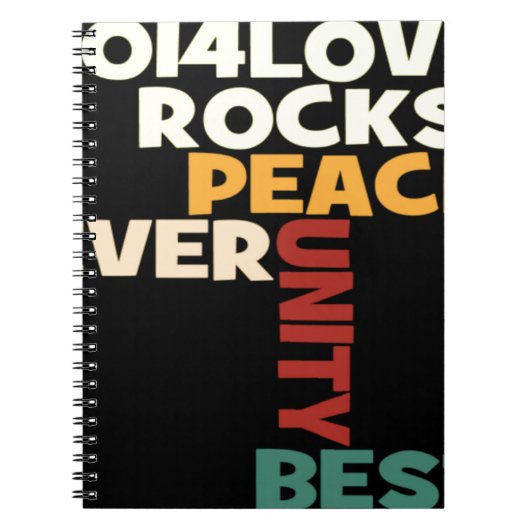 2014 Love Rocks Peace Art Print Notitieboek (Voorkant)