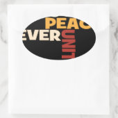 2014 Love Rocks Peace Art Print Ovale Sticker (Tas)