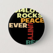 2014 Love Rocks Peace Art Print Ronde Button 5,7 Cm (Voorkant)
