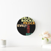 2014 Love Rocks Peace Art Print Ronde Klok (Huis)