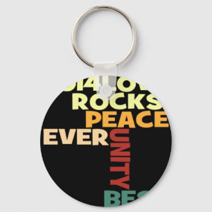 2014 Love Rocks Peace Art Print Sleutelhanger