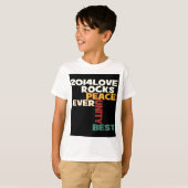 2014 Love Rocks Peace Art Print T-shirt (Voorkant volledig)
