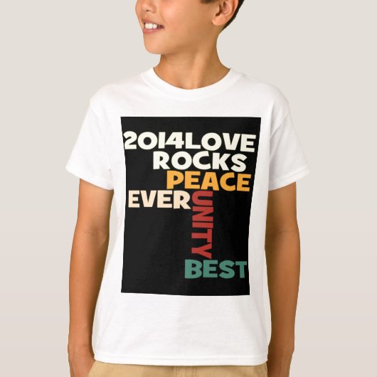 2014 Love Rocks Peace Art Print T-shirt (Voorkant)