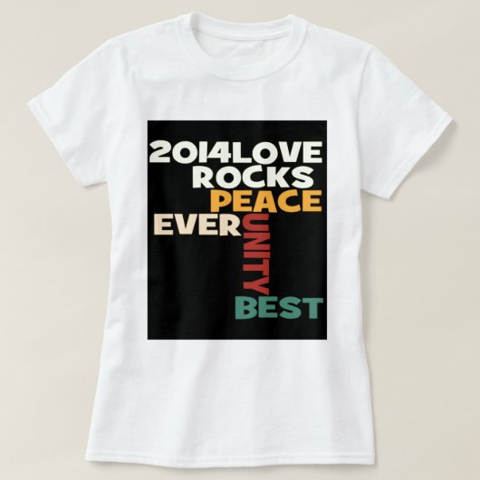 2014 Love Rocks Peace Art Print T-shirt (Design voorkant)