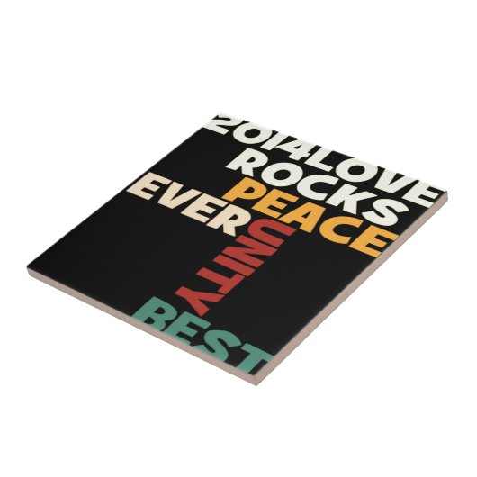 2014 Love Rocks Peace Art Print Tegeltje (Zijkant)