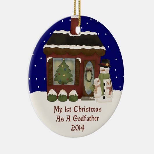 2014 Mijn eerste Kerstmis als vader Keramisch Ornament (Rechts)