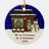 2014 Mijn eerste Kerstmis als vader Keramisch Ornament (Voorkant)