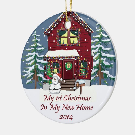 2014 Mijn nieuwe thuiskerst Keramisch Ornament (Links)