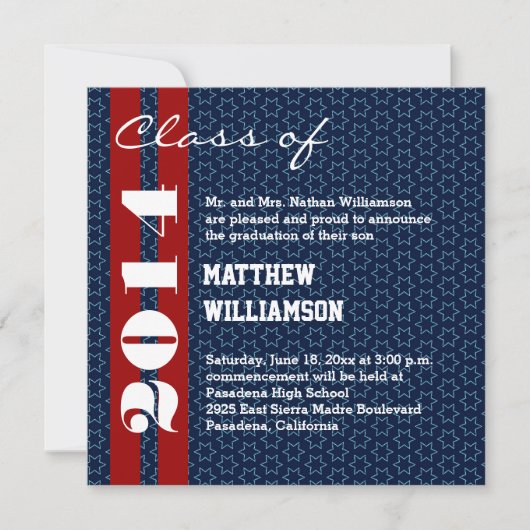 2014 of elk jaar rood wit blauw afstuderen V02 Aankondiging (Voorkant)