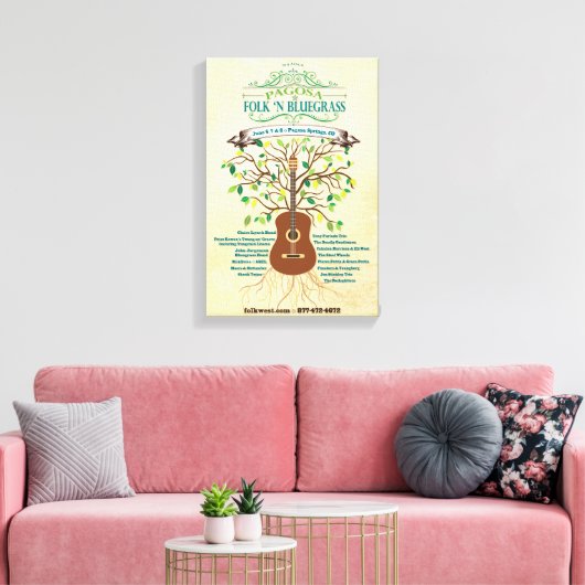 2014 Pagosa Folk 'N Bluegrass Poster Canvas Afdruk (Insitu (Woonkamer))
