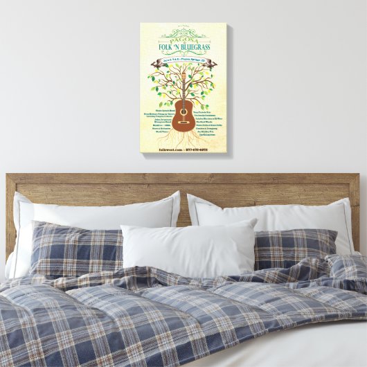 2014 Pagosa Folk 'N Bluegrass Poster Canvas Afdruk (Insitu (Slaapkamer))
