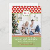 2014 Red Green Quatrefoil kerstkaart (Voorkant / Achterkant)