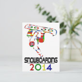 2014: Snowboarding Briefkaart (Staand voorkant)